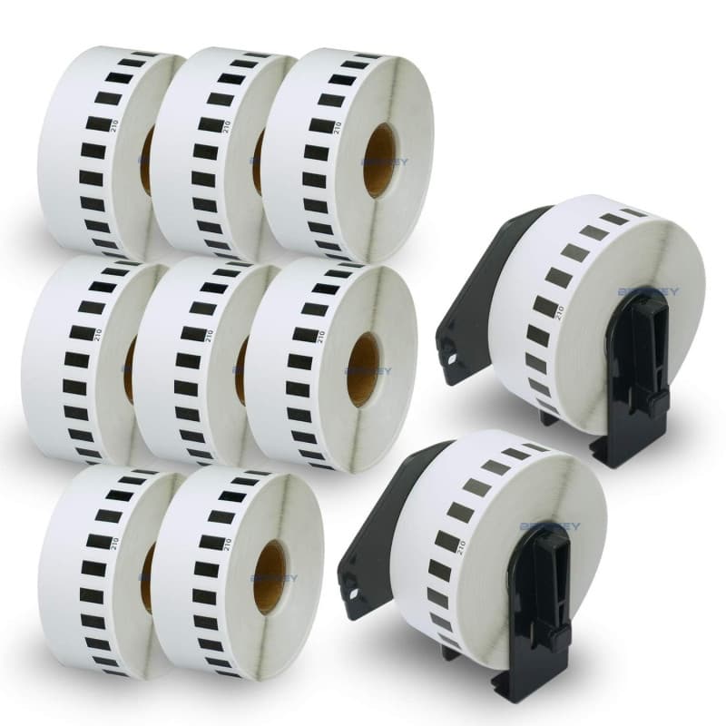BETCKEY - 10 DK-22210 Rouleau de Papier Continu Compatible avec Brother, 29mm x 30.48m, 10 Étiquettes pour Imprimantes d'Étiquet