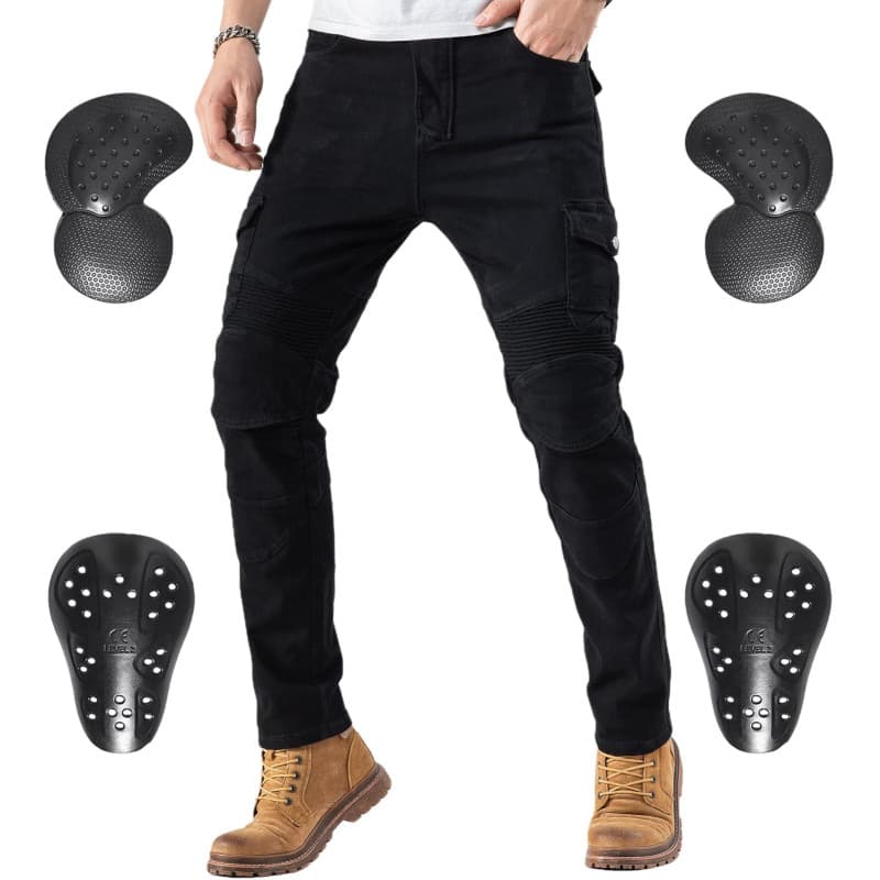 CTBQiTom Pantalon de Moto en Jean pour Homme avec Armure CE
