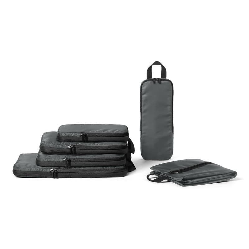 Amazon Essentials Cubes de Rangement Compression Ultra-légers avec Fermeture Éclair, Lot de 6, Gris