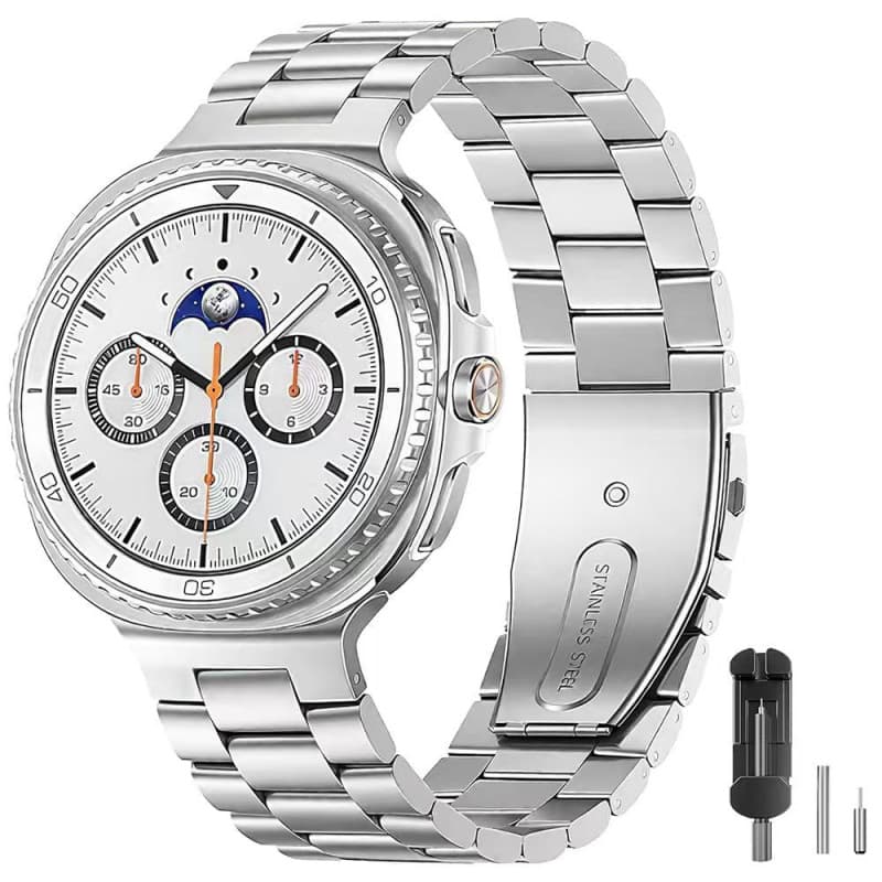 SUNDAREE Bracelet Compatible avec Samsung Galaxy Watch 8 Classic 46MM/8 44MM 40MM LTE(2025),No Gap Homme Femme Acier Inoxydable