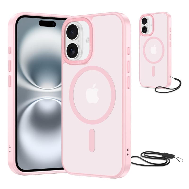 NEW'C Magnétique Coque pour iPhone 16 Plus (6,7 Pouces), Compatible avec MagSafe Antichoc Ultime avec Cordon – Magnétisme Puissa