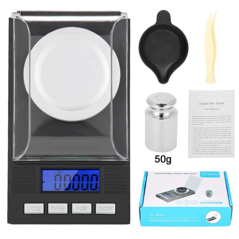 Mini balance numérique portable haute précision 0,001 g avec affichage numérique LED (50 g)