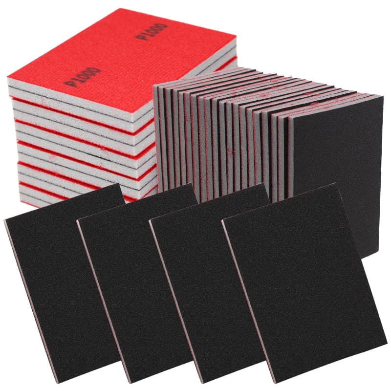24Pcs Éponge de Ponçage Grain 180 à 3000 éponges Abrasives à Grains Variés Cale a Poncer Kit Papier Abrasif Sec et Humide pour M