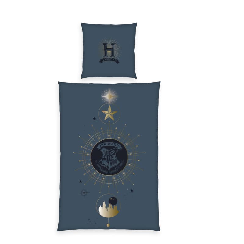 Parure de Lit Harry Potter en Coton - Housse de Couette et Taie Réversible