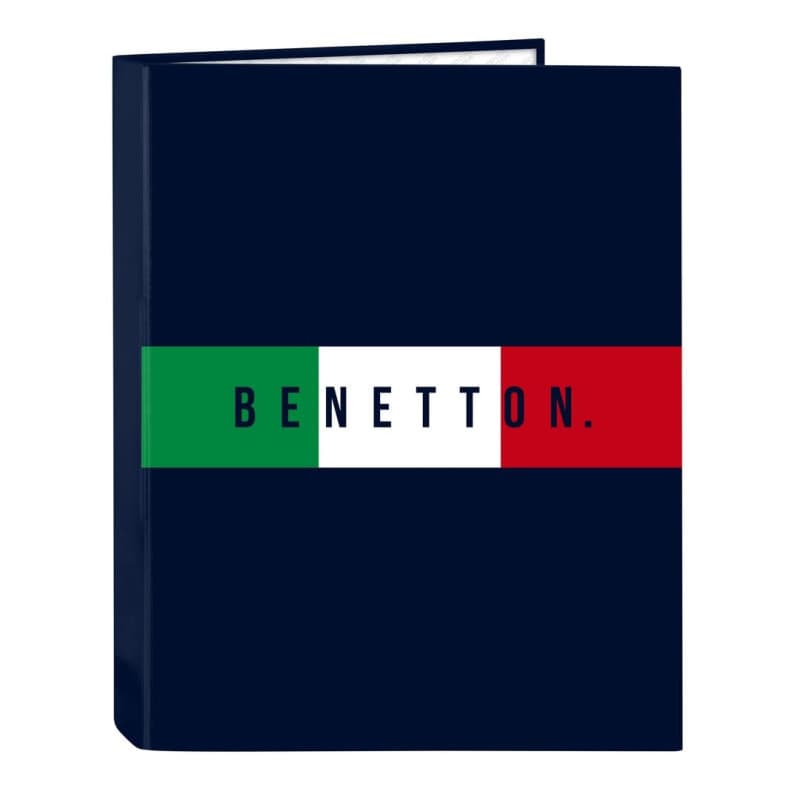 Classeur Safta Benetton Flag 4 Anneaux - Bleu Marine, Confortable et Résistant