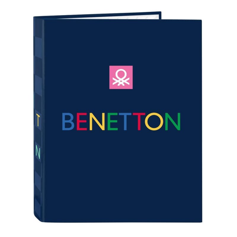 Classeur Safta Benetton DAMERO 4 Anneaux - Bleu Marine, Confortable et Polyvalent