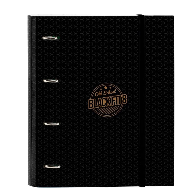 Classeur 4 Anneaux BLACKFIT8 OLD SCHOOL Noir/Gris avec 100 Feuilles A4