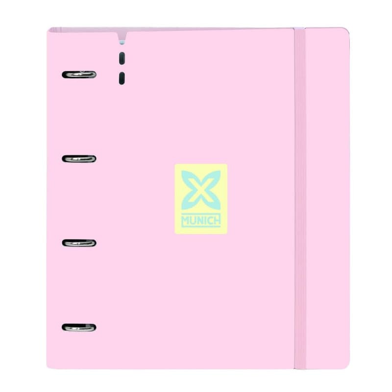 Classeur Safta MUNICH CANDY Rose avec 4 Anneaux et 100 Feuilles A4