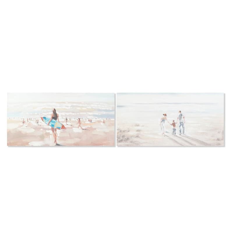 Tableau Artistique Plage DKD Home Decor - Set de 2 Unités