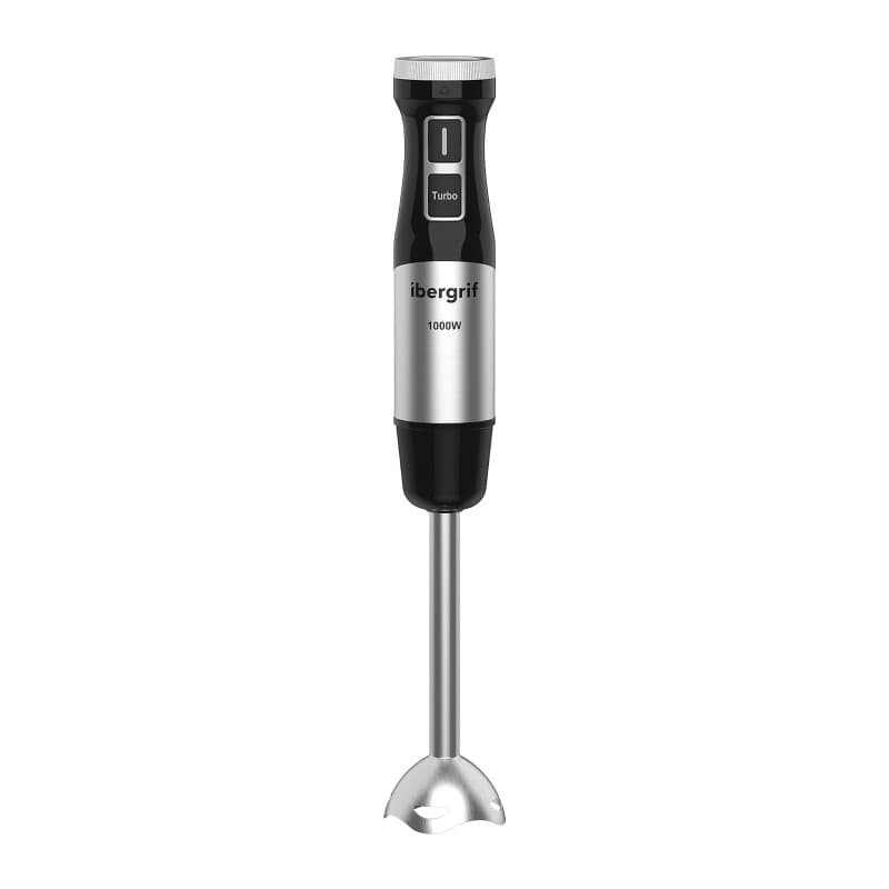 Ibergrif Mixeur Plongeant 1000W en Acier Inoxydable avec Réglage Continu de Vitesse et Bouton Turbo, Mixer Plongeur pour Soupes