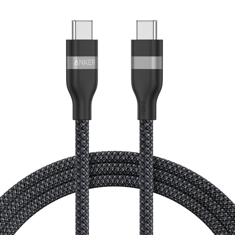 Câble USB-C Tressé Anker 240W 1,8m - Charge Rapide pour iPhone et MacBook