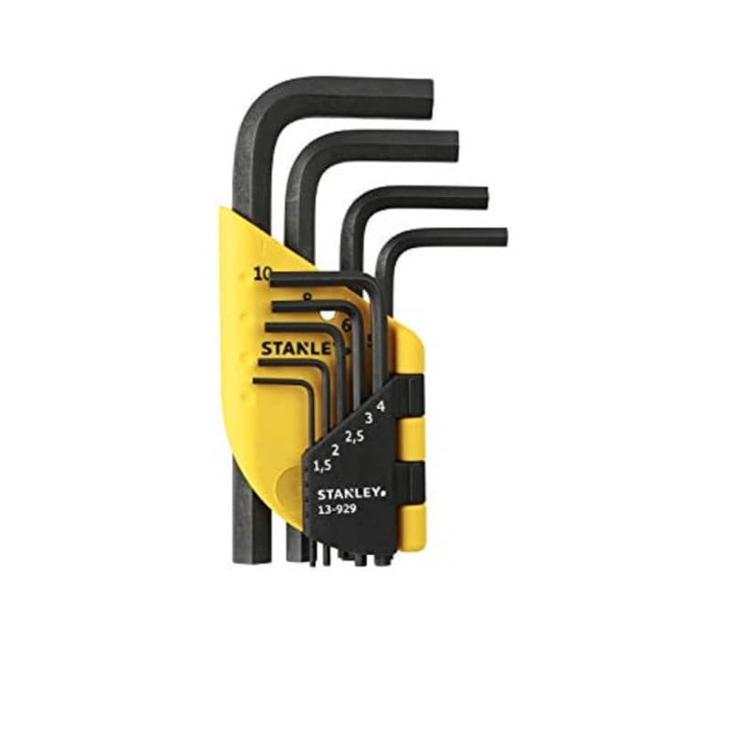 Jeu de Clés Mâles Courtes Stanley 1.5-10mm - 9 Pièces en Acier