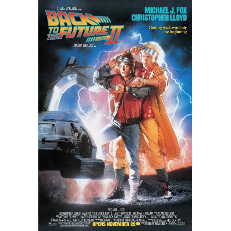 Affiche Retour vers le Futur II - Michael J. Fox et Christopher Lloyd