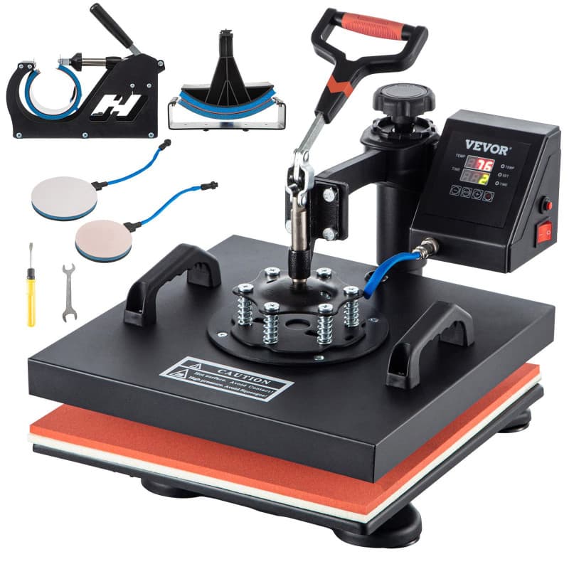 Presse à Chaleur 5 en 1 VEVOR - Machine de Sublimation pour T-Shirts, Tasses et Chapeaux