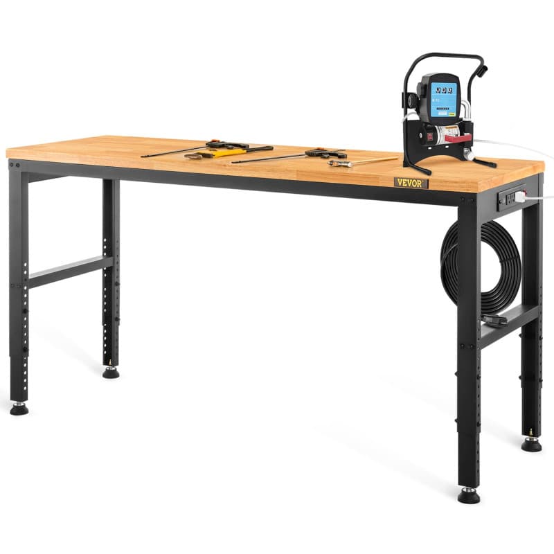Établi Réglable VEVOR en Bois et Acier - Table de Travail 122x51 cm