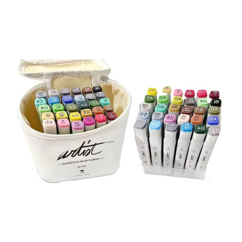 Ensemble de Marqueurs Multicolores Alex Bog - 30 Pièces avec Étui