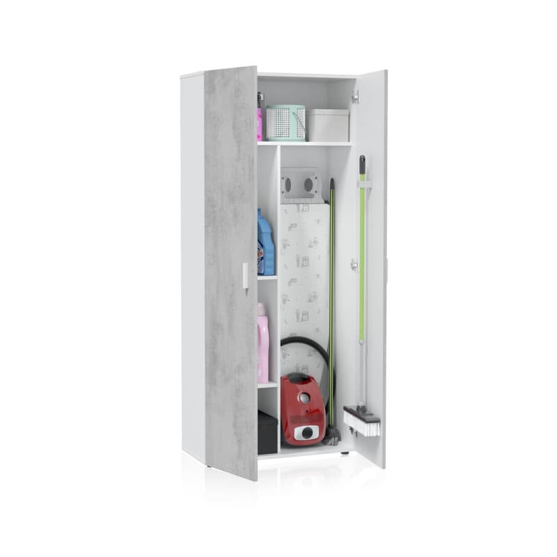 Armoire multifonction blanche avec 3 étagères - Habitdesign