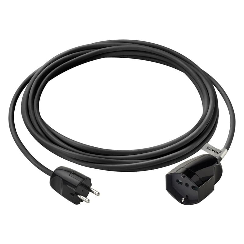 Prolongateur VIMAR 5 m avec prise SICURY 2P+T 16 A - Câble noir H05VV-F