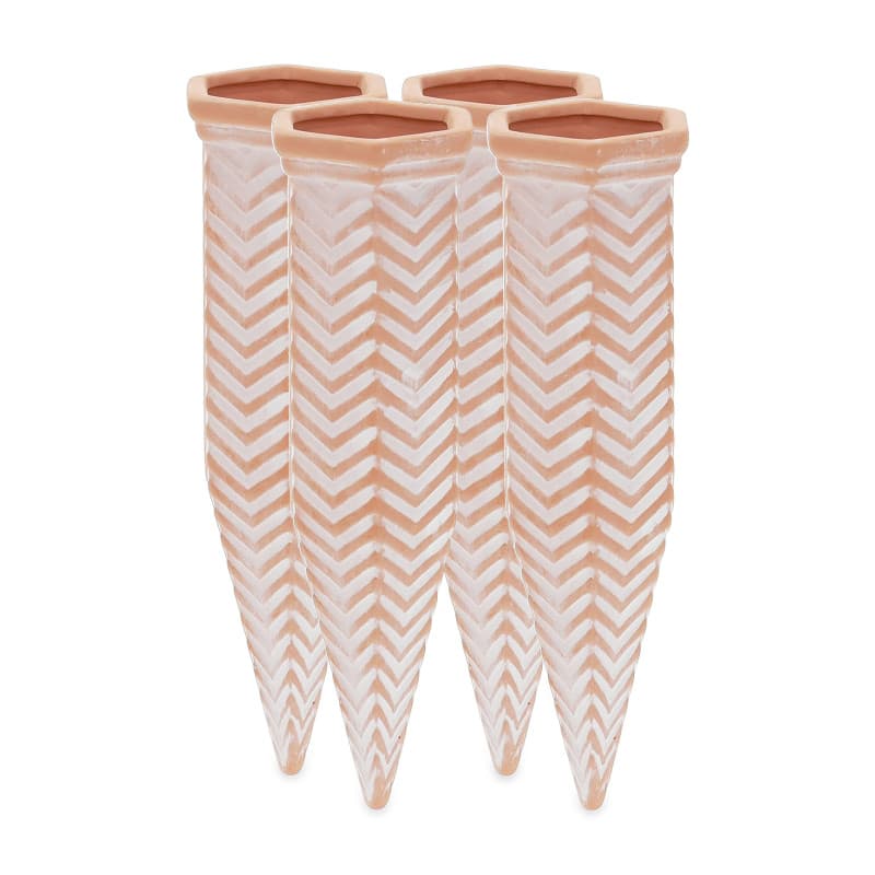Lot de 4 Cônes d'Arrosage en Terre Cuite Relaxdays pour Plantes