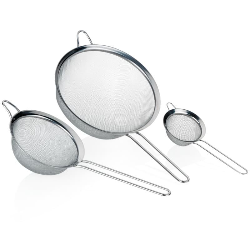 Lot de 3 passoires en acier inoxydable Kela - Diamètres 20, 14 et 8 cm