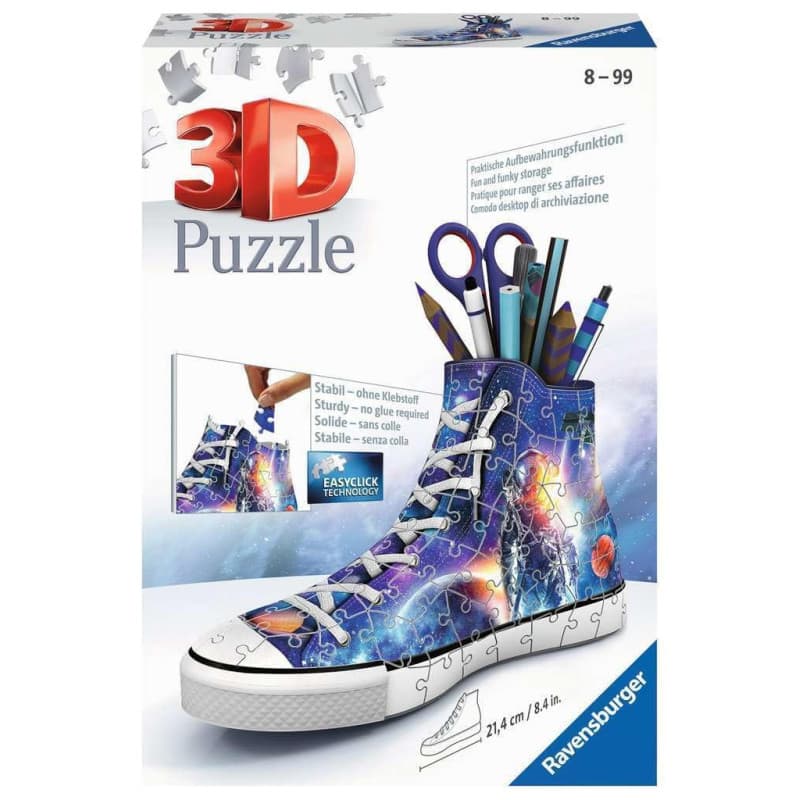 Puzzle 3D Sneaker Astronautes Ravensburger - Pot à Crayons à Assembler