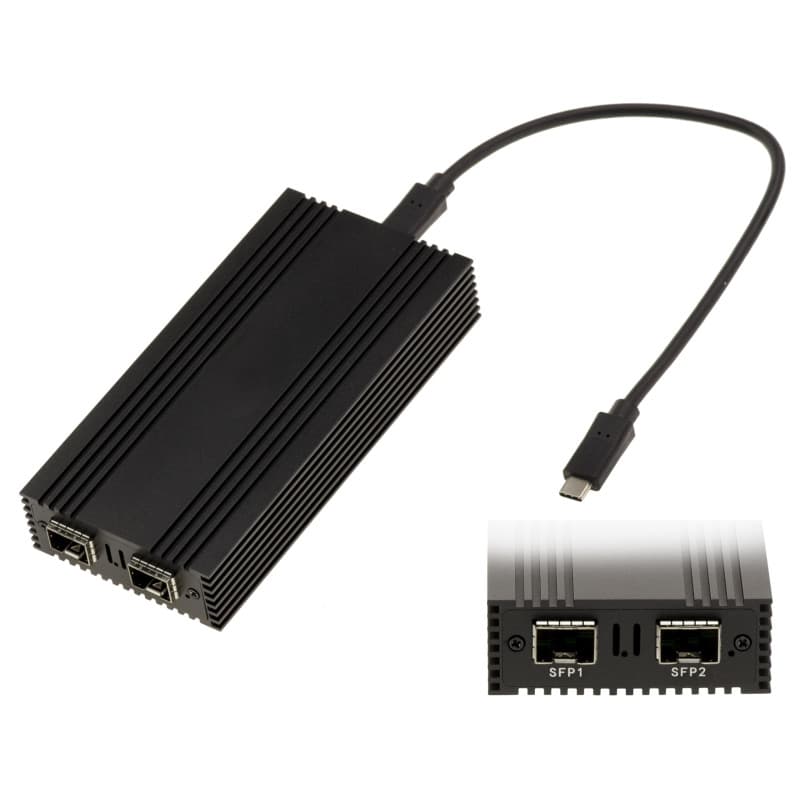 Adaptateur USB-C Thunderbolt 3 vers Réseau Fibre SFP+ 10G