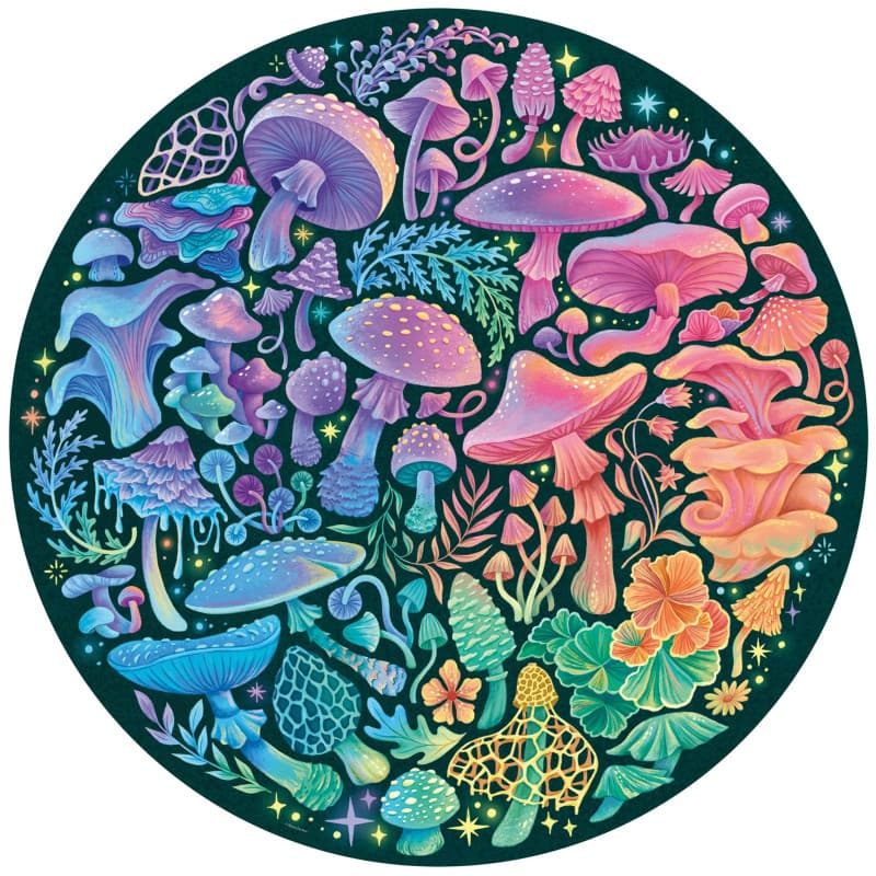 Ravensburger Puzzle Rond 500 Pièces - Champignons Colorés pour Adultes et Enfants