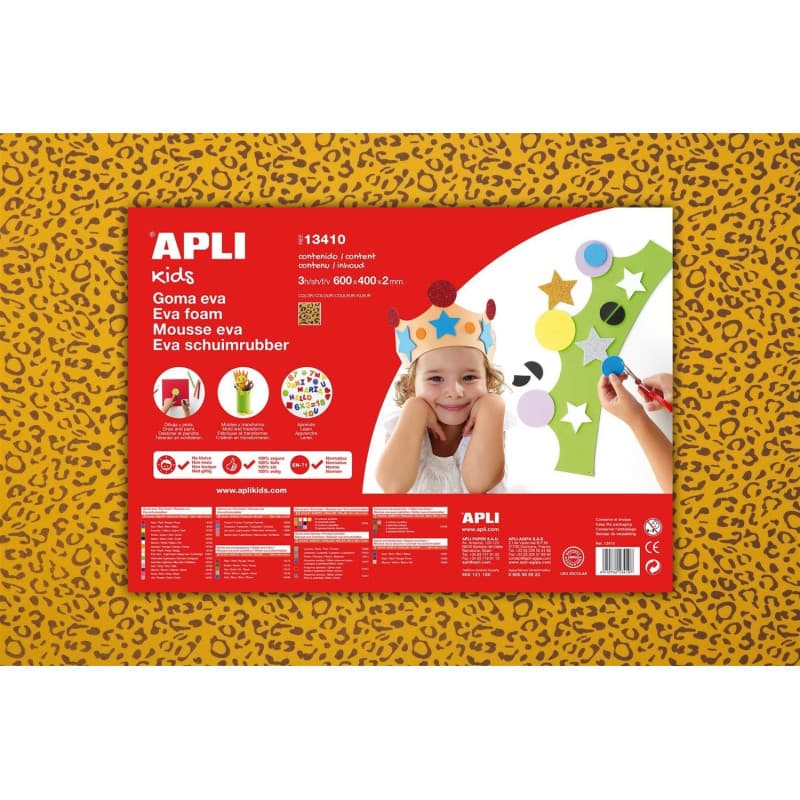 Pochette de Feuilles en Mousse EVA Imprimé Léopard - APLI Kids