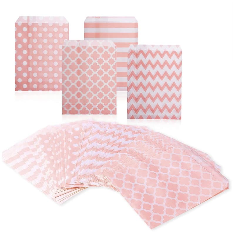 Ensemble de 48 Sacs à Bonbons Roses pour Fêtes et Événements
