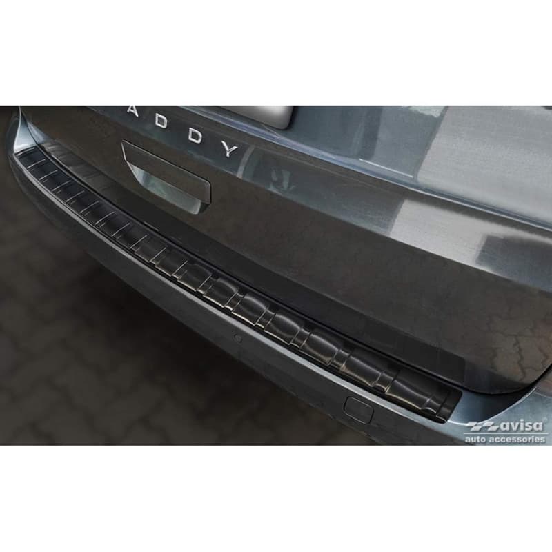 Protection de Seuil Arrière Inox Noir pour Volkswagen Caddy V 2020+