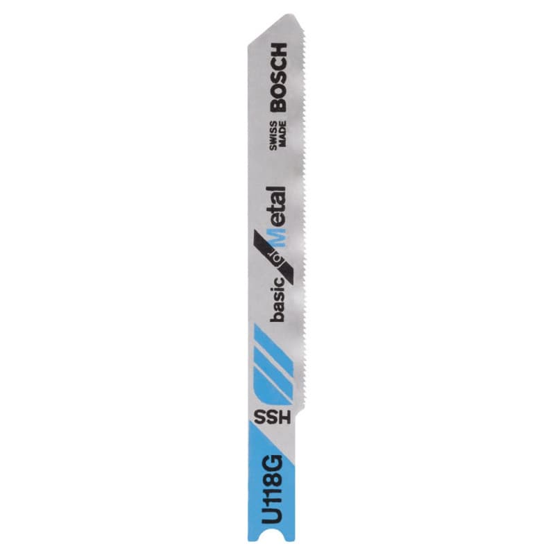 Lames de Scie Sauteuse Bosch U 118 G Basic - Lot de 3 pour Métal