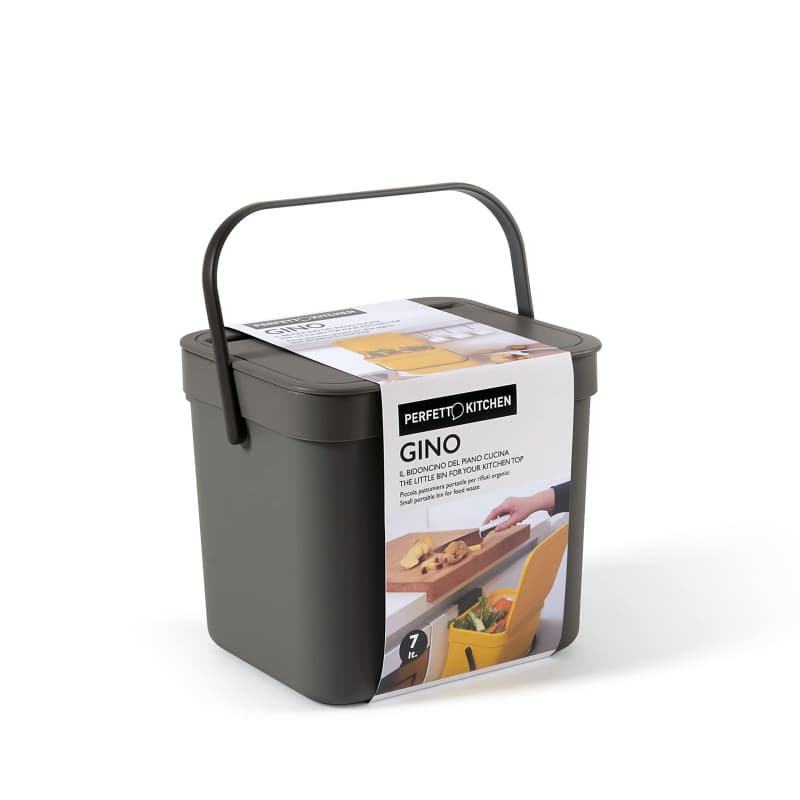 Poubelle à déchets organiques suspendue Gino - 7L Anthracite