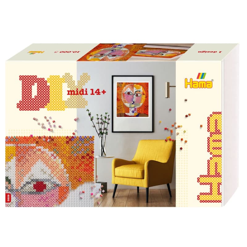 Hama Boîte ART Paul Klee - 10 000 Perles à Repasser MIDI avec 6 Plaques
