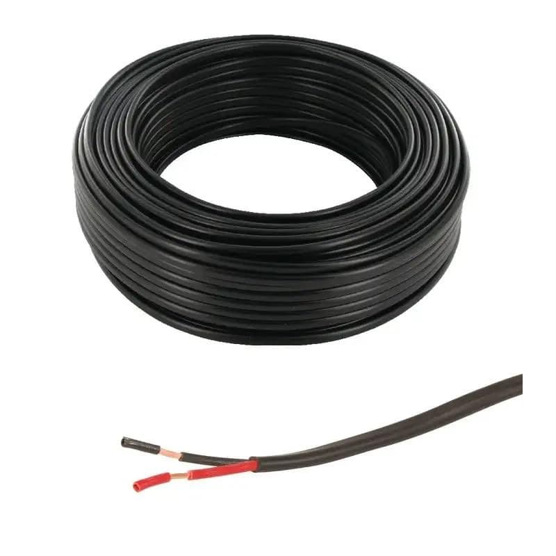 Câble de Remorque 2 Fils 12/24V 26A - 2m PVC Noir pour Caravane et Camion
