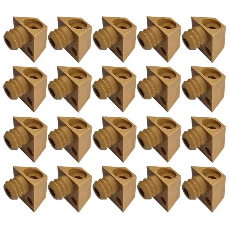 Lot de 20 Taquets en Plastique pour Étagères - Support de Meuble Marron Clair
