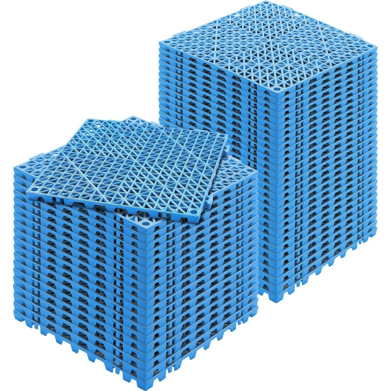 VEVOR Lot de 50 Dalles Clipsables Antidérapantes 30x30 cm pour Jardin et Piscine