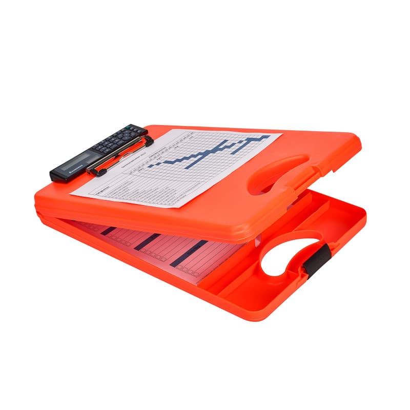 Saunders DeskMate II Safety - Calculatrice et Porte-Documents A4 Orange Fluo