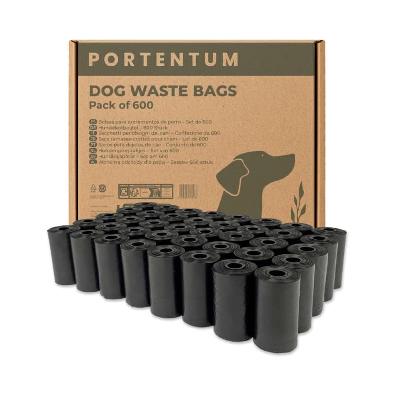 Sacs à Crottes pour Chien PORTENTUM - 600 Unités, Extra Résistants et Écologiques