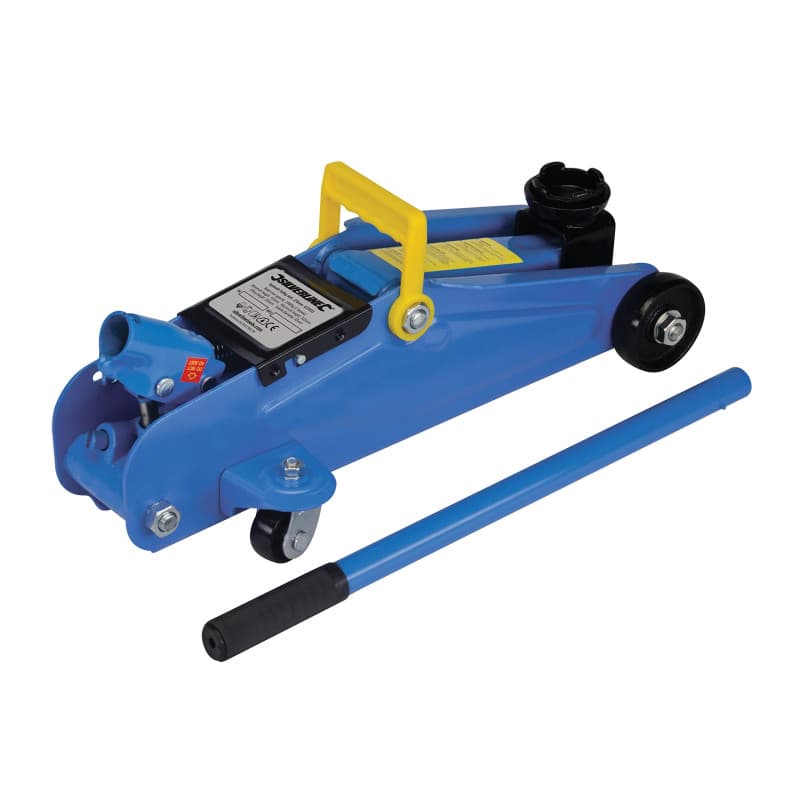 Chariot hydraulique Silverline 2 tonnes - Outil de levage bleu