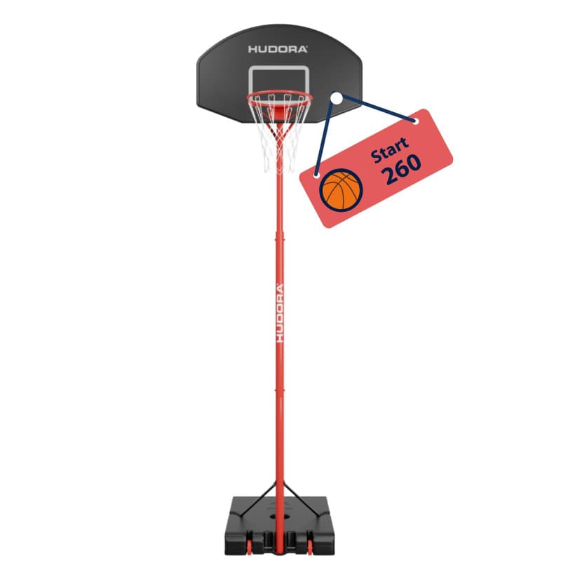 Panier de Basket-Ball HUDORA Start - Hauteur Réglable et Mobile pour Enfants