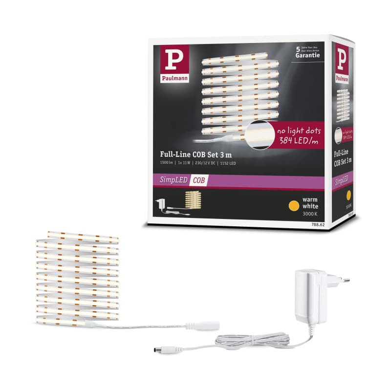 Kit Éclairage LED SimpLED Full-Line COB 3m - Blanc Chaud 3000K