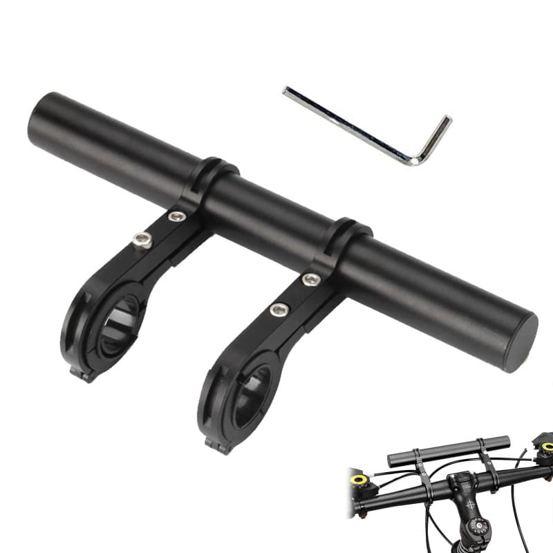 Rallonge de Guidon pour Trottinette et Vélo - Support Pratique en Aluminium Noir 20cm