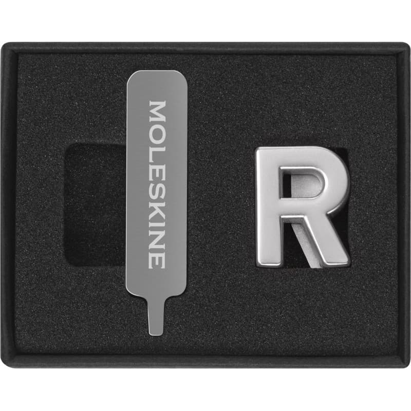 Épingle Personnalisable Moleskine pour Carnets et Agendas - Lettre R en Argent