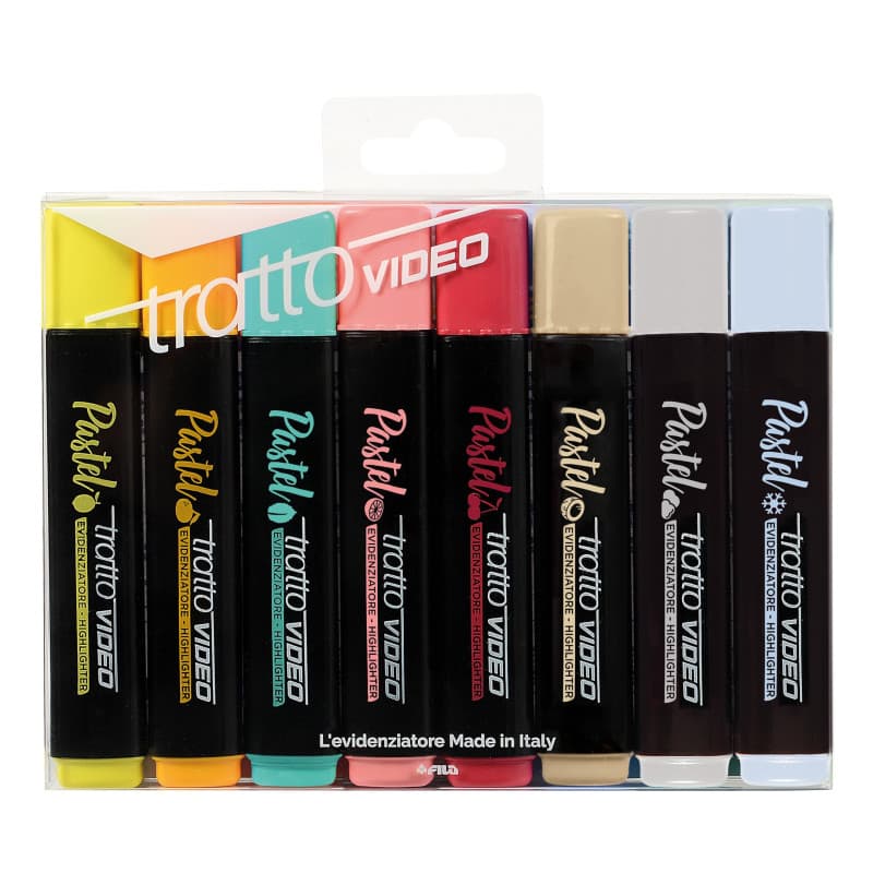 Lot de 8 Surligneurs Pastel Tratto - Couleurs Douces et Vibrantes