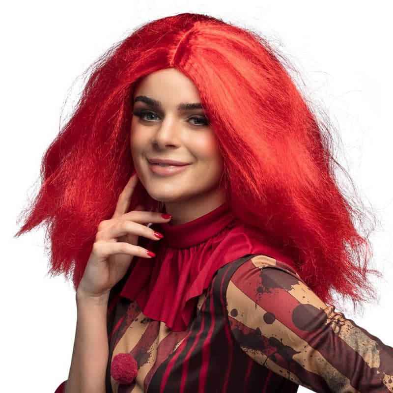 Masque d'Horreur avec Perruque Rouge pour Adultes - Accessoire Halloween