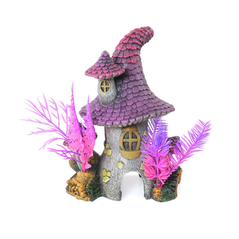 Ornement Maison de Lutin Violet pour Aquariums - Blue Ribbon