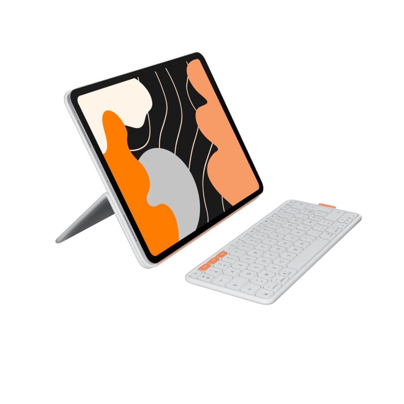 Logitech Flip Folio Étui Clavier Bluetooth pour iPad Pro et Air 13" - Gris Pâle