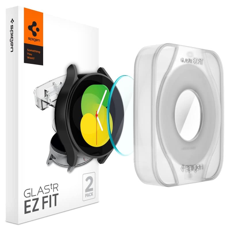 Spigen Glas.tR EZ Fit Verre Trempé pour Samsung Galaxy Watch 5 et 4 - Kit de Protection Écran