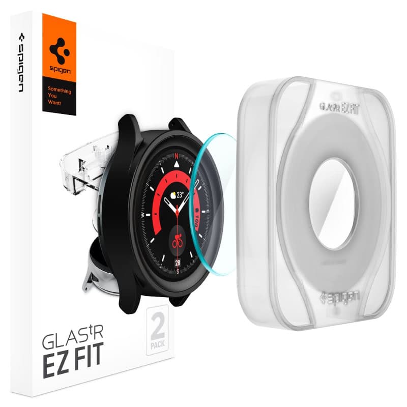 Spigen Verre Trempé Glas.tR EZ Fit pour Samsung Galaxy Watch 5 Pro 45mm - 2 Pièces