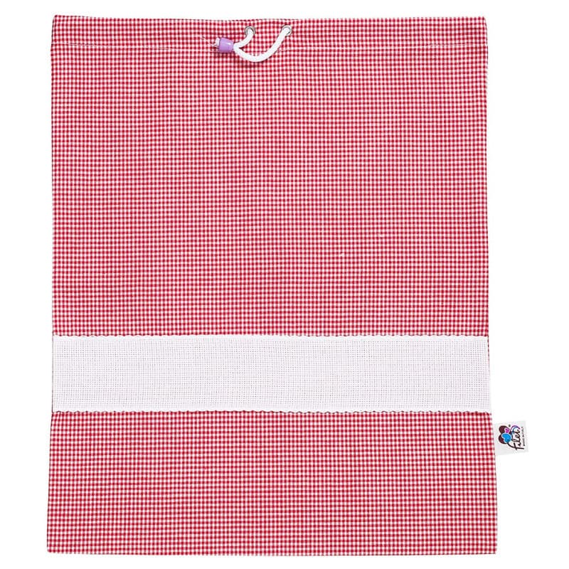 Sac à Maternelle Vichy Rouge en Coton - Personnalisable et Pratique